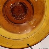 Biot tealight candle holder in blown, bubbled amber glass