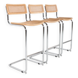 3 tabourets de bar vintage Cesca, Marcel Breuer, années 70