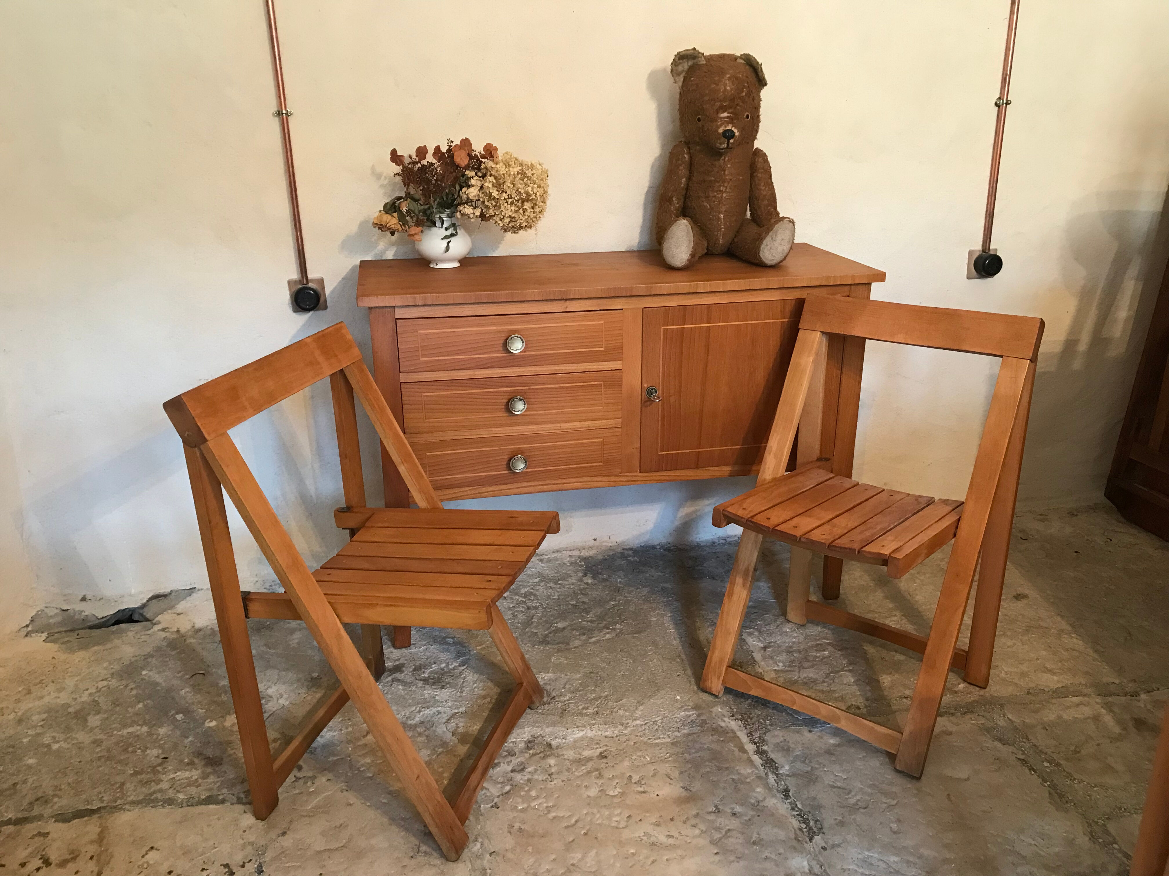 Pair of vintage folding chairs 1960's