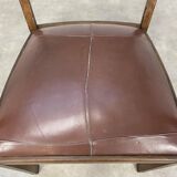 Office chair format bridge wood leather and canning 20s