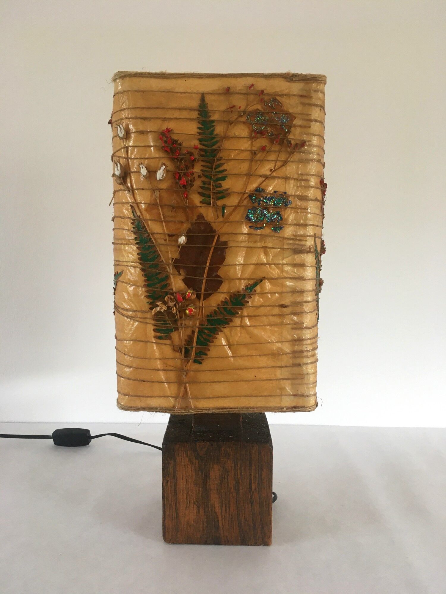 Vintage lamp in solid wood 70s