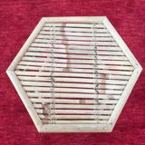 Hexagonal coffee table in bamboo and rattan