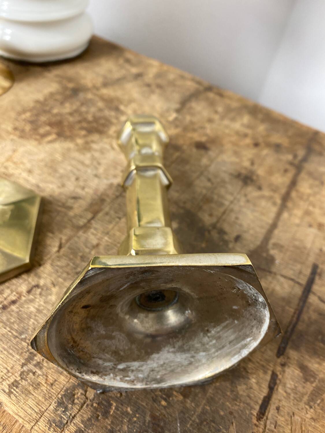 Pair of brass candlesticks