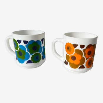 Mugs lotus Arcopal vintage