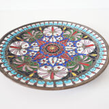 Enamelled brass mandala wall circle