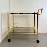 Hollywood Regency Gold Bar Cart, 1980s