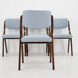 1960s Set of Four TON Beech Bentwood Dining Chairs in Bouclé, Czechoslovakia