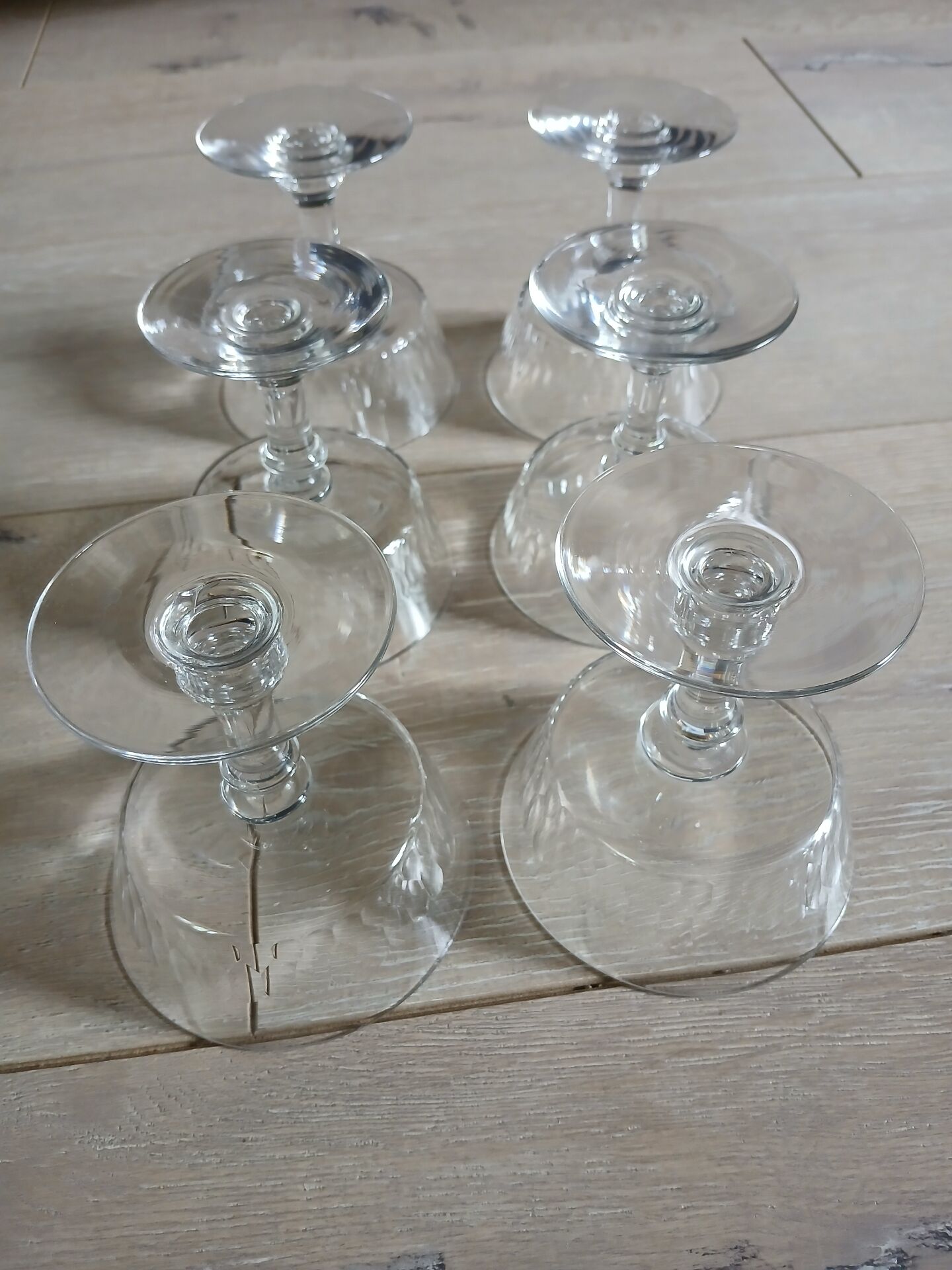 6 coupes à champagne anciennes en cristal