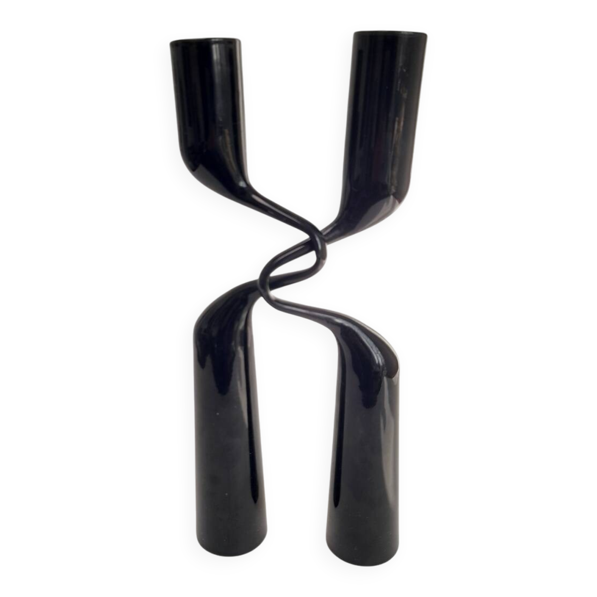 Paire de bougeoirs Tango noir par Mikaela Dörfel pour Menu
