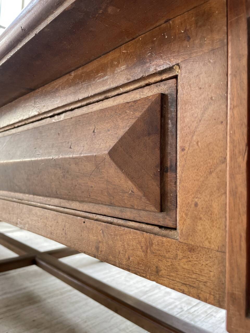 Solid walnut farmhouse castle table 1900 XXL