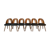 Set de 6 chaises en noyer Suman par Mier Tchécoslovaque 1960s