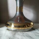 Satin metal and brass lamp