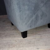 Pair of cubic pouf in padded fabric
