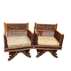 Paire de fauteuils bois, sculpté à la main