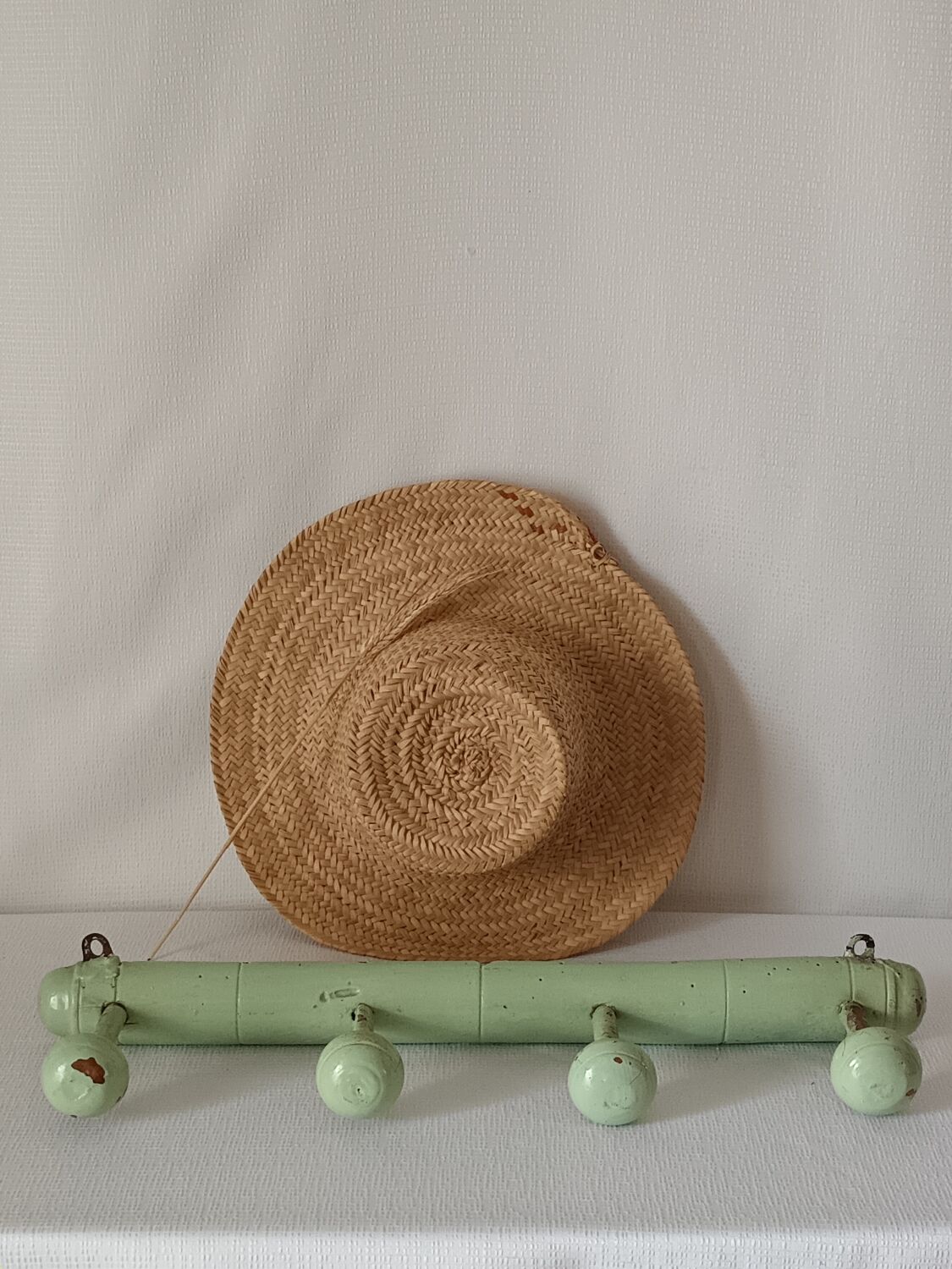 Vintage bamboo wall coat rack