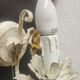 Set von 2 Shabby Chic Wandlampen Tole Schmiedeeisen Porzellan Rosen Blumen
