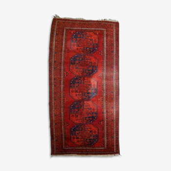 Vintage afghan Ersari handmade carpet 114cm x 229cm 1950s - 1C406