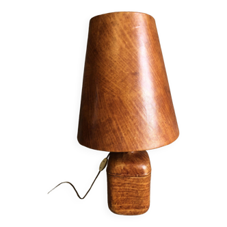 Grande lampe vintage en cuir