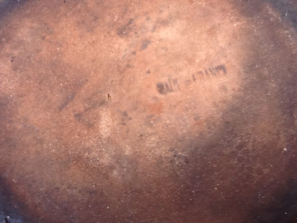 Glazed terracotta pan straight handle