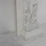 French Carrara marble fire place with Adam and Eve decoration