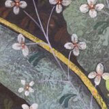Painted canvas depicting lush nature. Contemporary work.