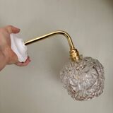 Vintage moulded glass elbow wall light