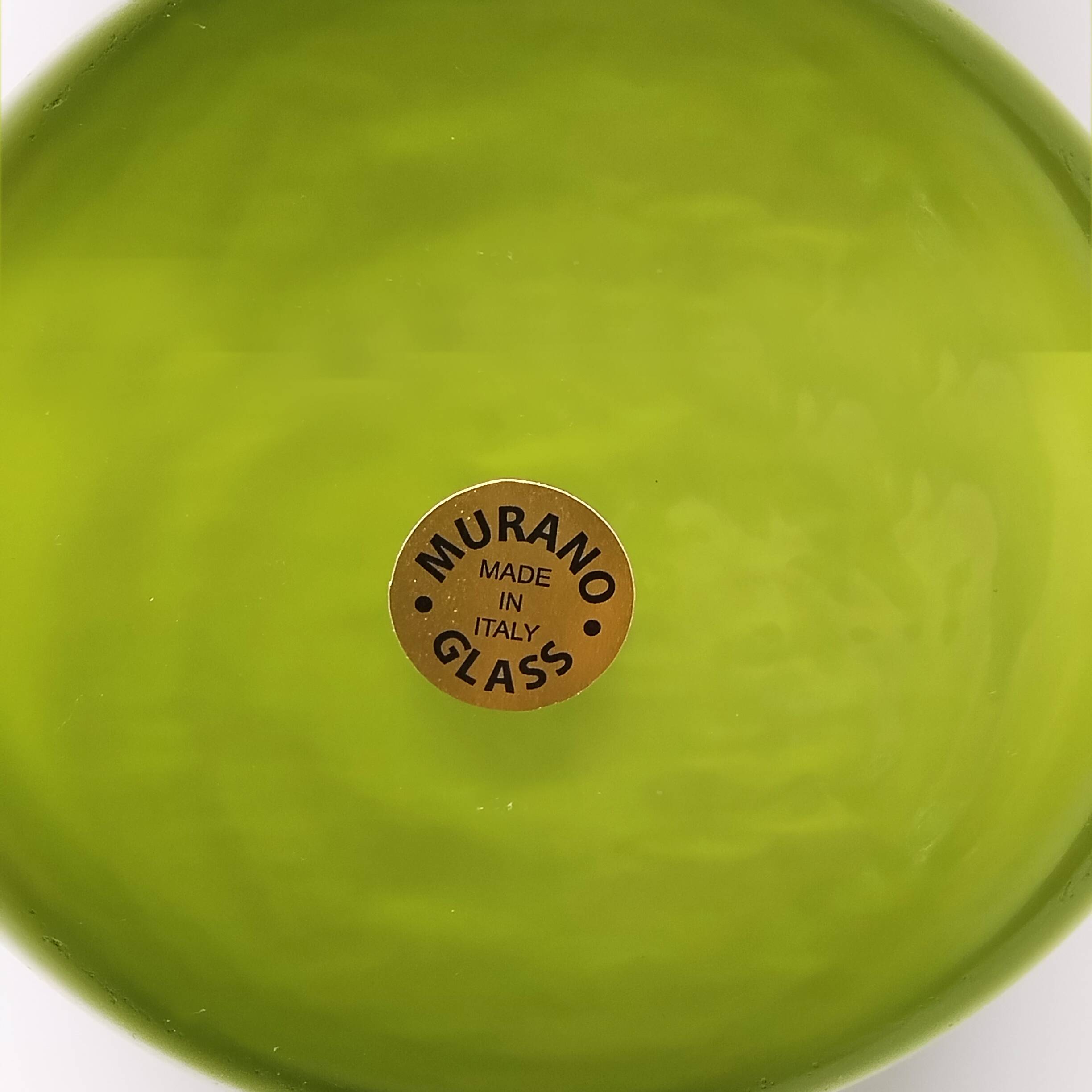 1970s Astonishing Space Age Green Vase in Murano Glass. Made in Italy