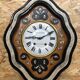 Clock pendulum ox eye wood decoration mother-of-pearl dial enamelled vintage