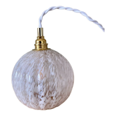 Vintage globe lamp in white Clichy glass