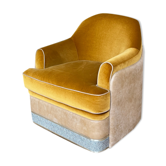 Armchair Mathurins velvet Chaulnes