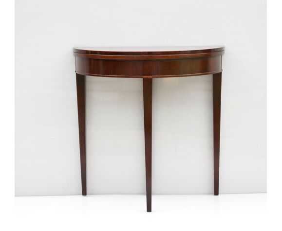 Antique Half Moon Mahogany Console Openable Round Table Selency Antique Half Moon Mahogany Console, Three Legged Half Round Table