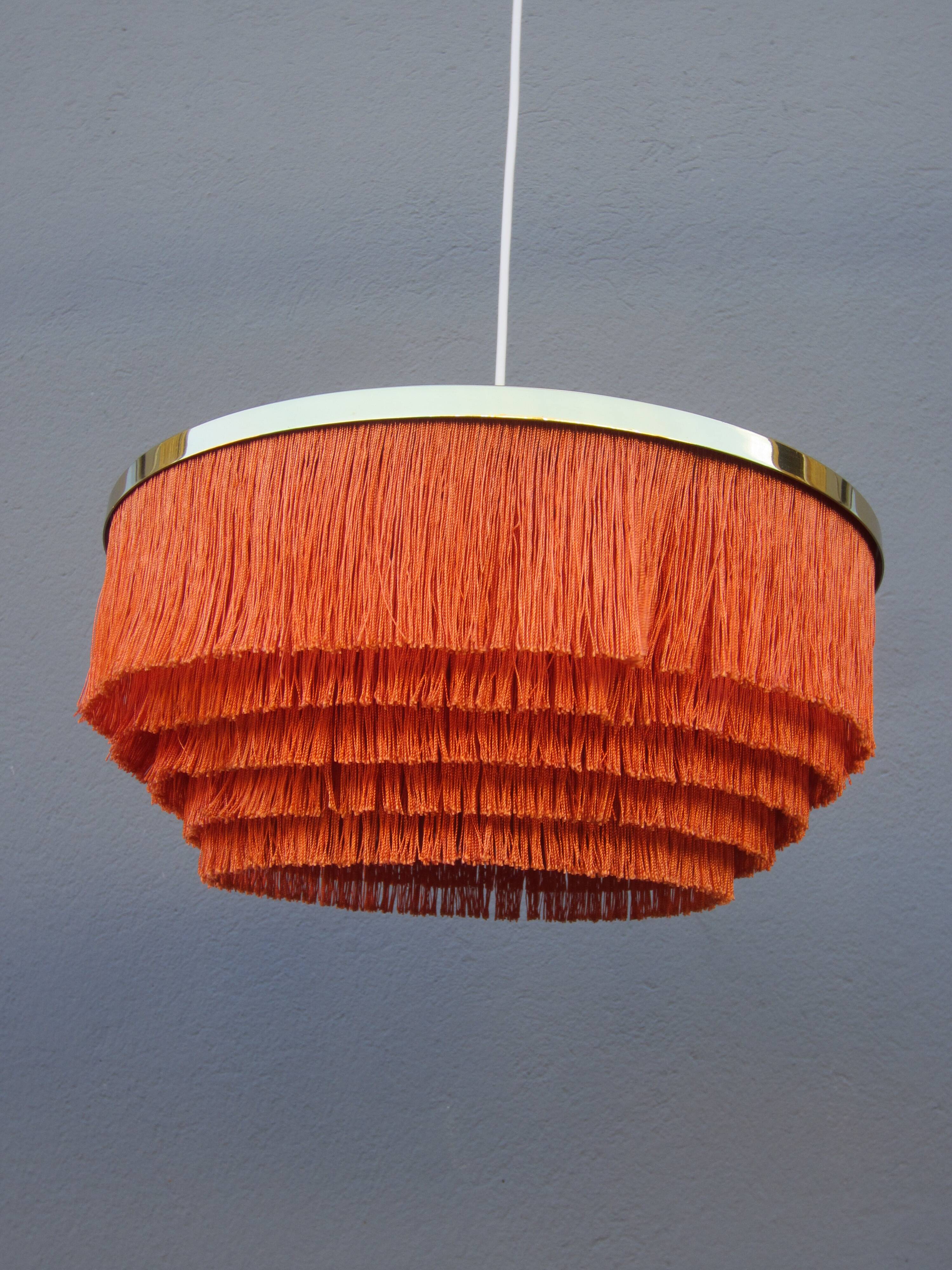 Scandinavian fringed pendant lamp model T-603 by Hans-Agne Jakobsson