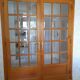 Double porte bois chene petits carreaux