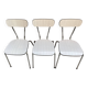 3 vintage chairs in light grey Formica from the 1960s