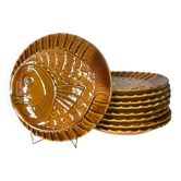 9 vintage sea bream plates – Revernay, France, 1960s