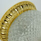Vintage soelken ceiling lamp textured glass and gilt aluminum 1970s - 2 available