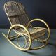 Rocking chair in vintage rattan from Rohe Noordwolde