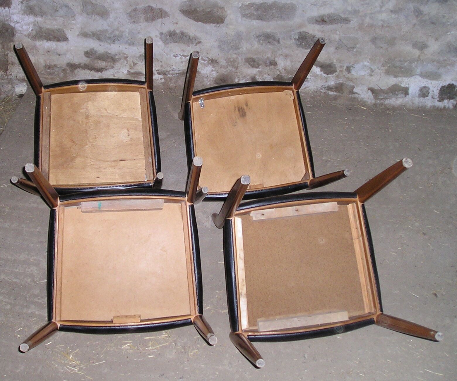 Scandinavian wood and leather chairs
