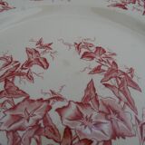 4 assiettes anciennes faience Lonchamps a fleurs - Liserons - Terre de fer