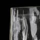 Rectangular Riihimäen Lasi glass vase / mid-century modern / Finnish design / attributed to Helena Tynell / 1970s