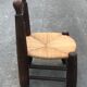 Low chair oak and straw vintage 1950
