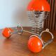 Patère double "Boule" Orange & Chrome  Space Age