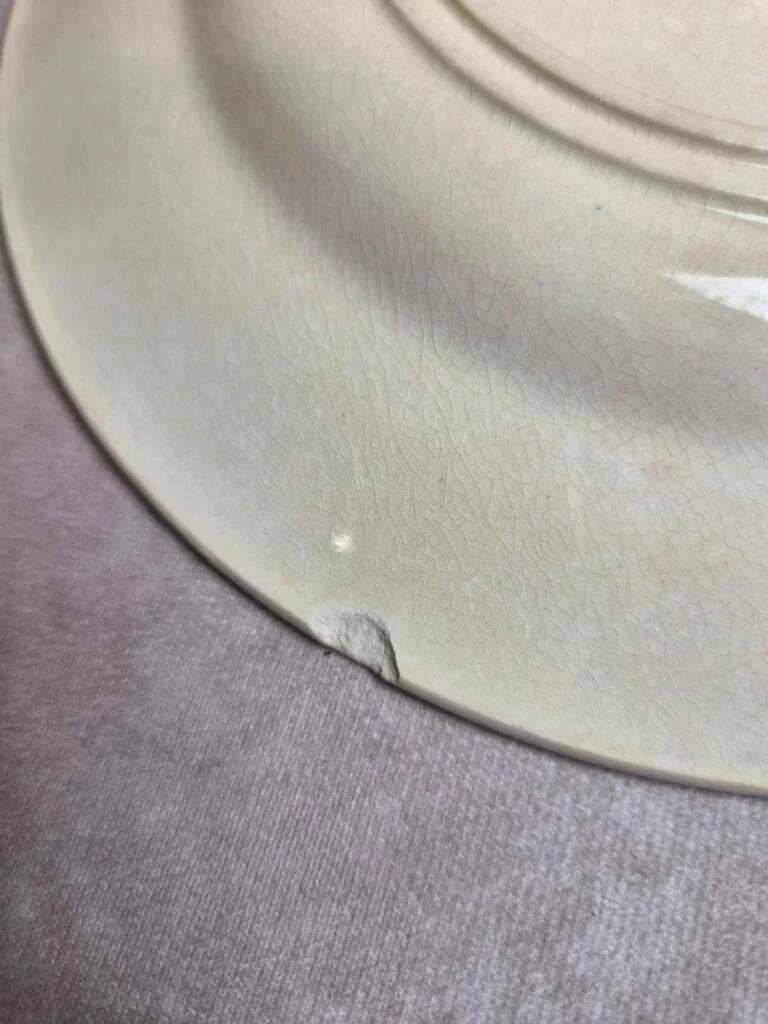 Set of 6 antique flat plates Gien – Terre de Fer – Bengal model