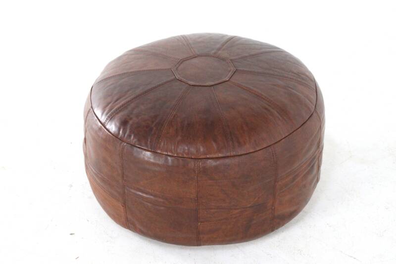 Pouf en cuir Woerdenbach - vintage