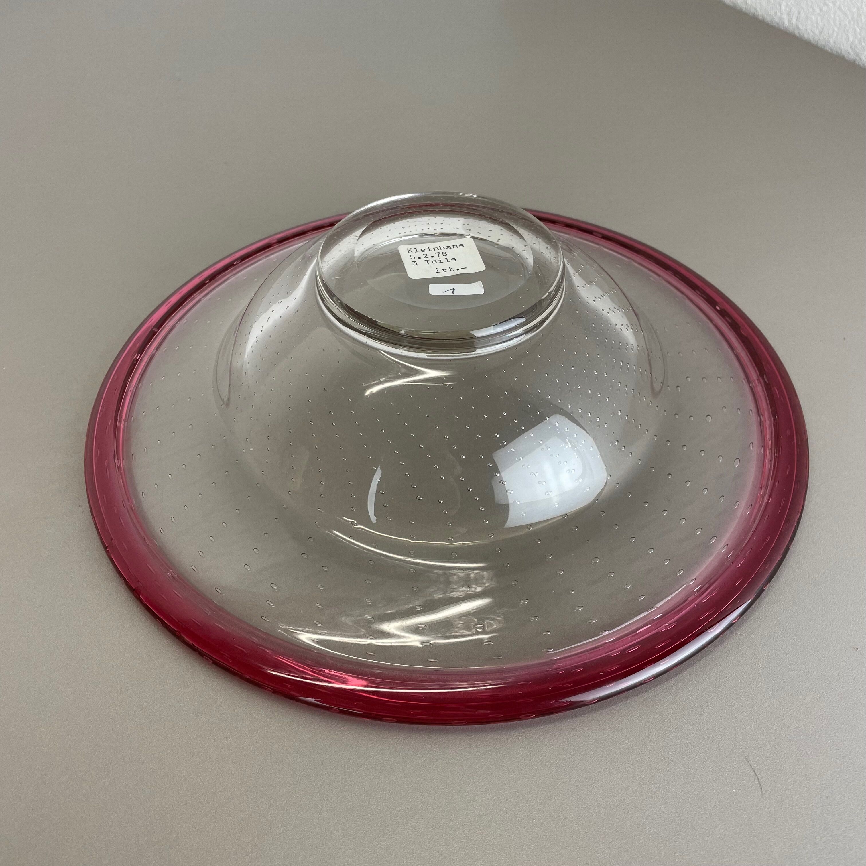 German 2,2kg Glass Bowl by Karl Wiedmann for WMF, 1960s Baushaus Art Deco