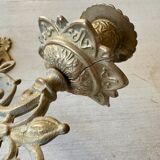 Pair of brass wall candle holders
