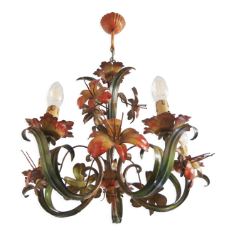 Lustre fleurs vintage fabrication italienne années 80