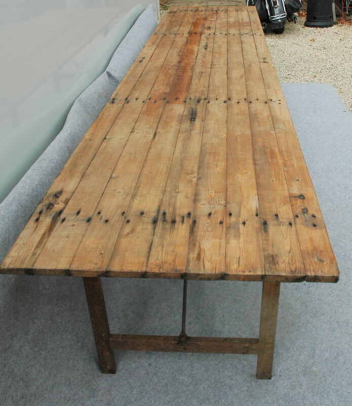 Old farm table folding metal & wood of the early twentieth