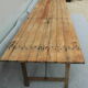 Old farm table folding metal & wood of the early twentieth