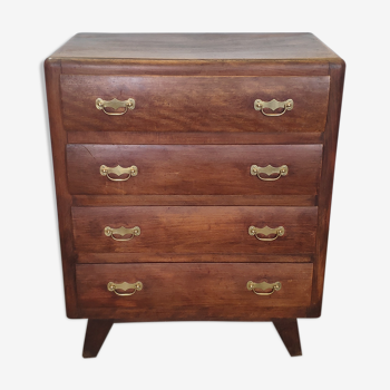 Chest of drawers retro four drawers golden handle circa 50